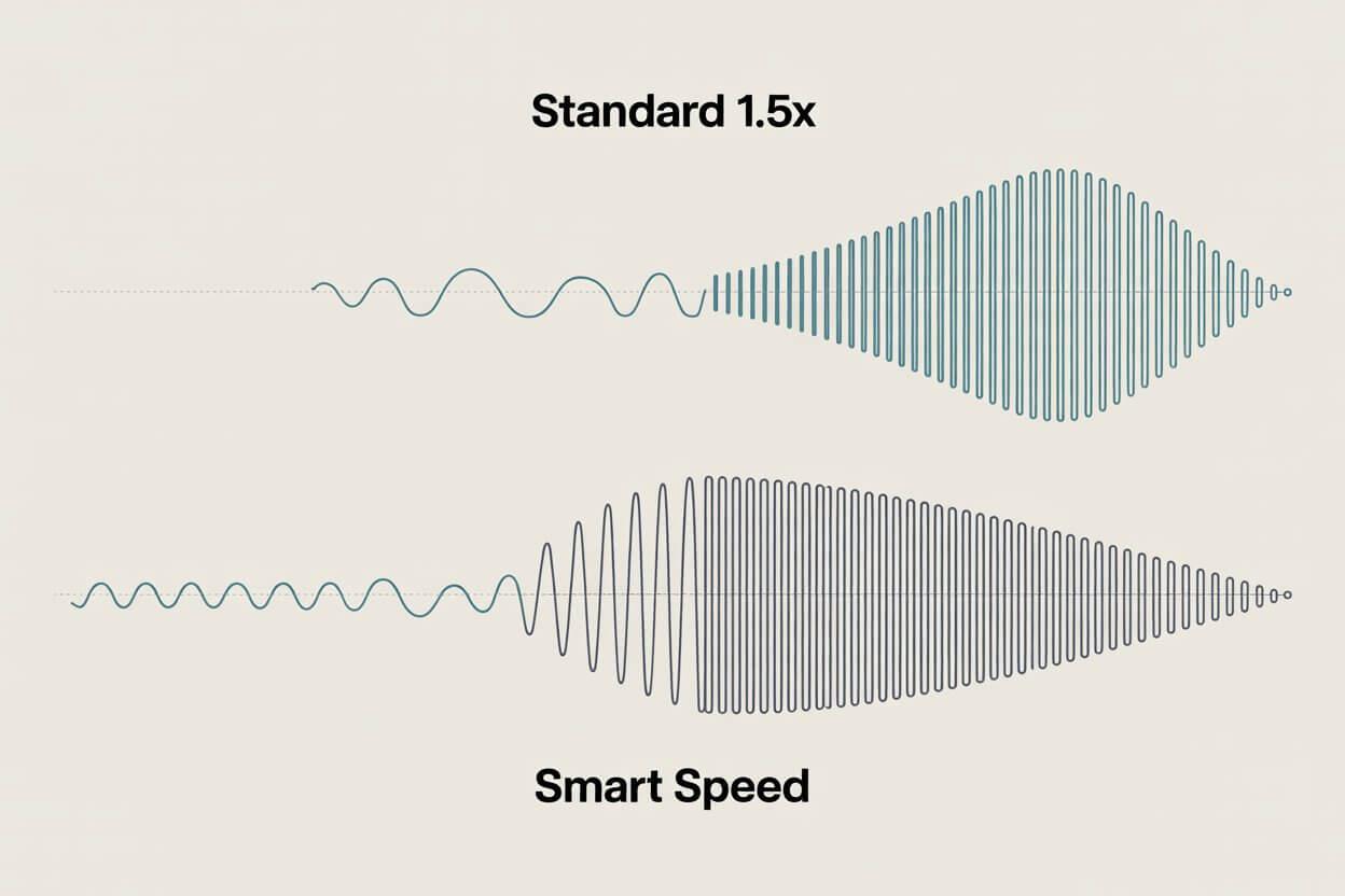 Technical comparison of standard speed vs Smart Speed waveforms