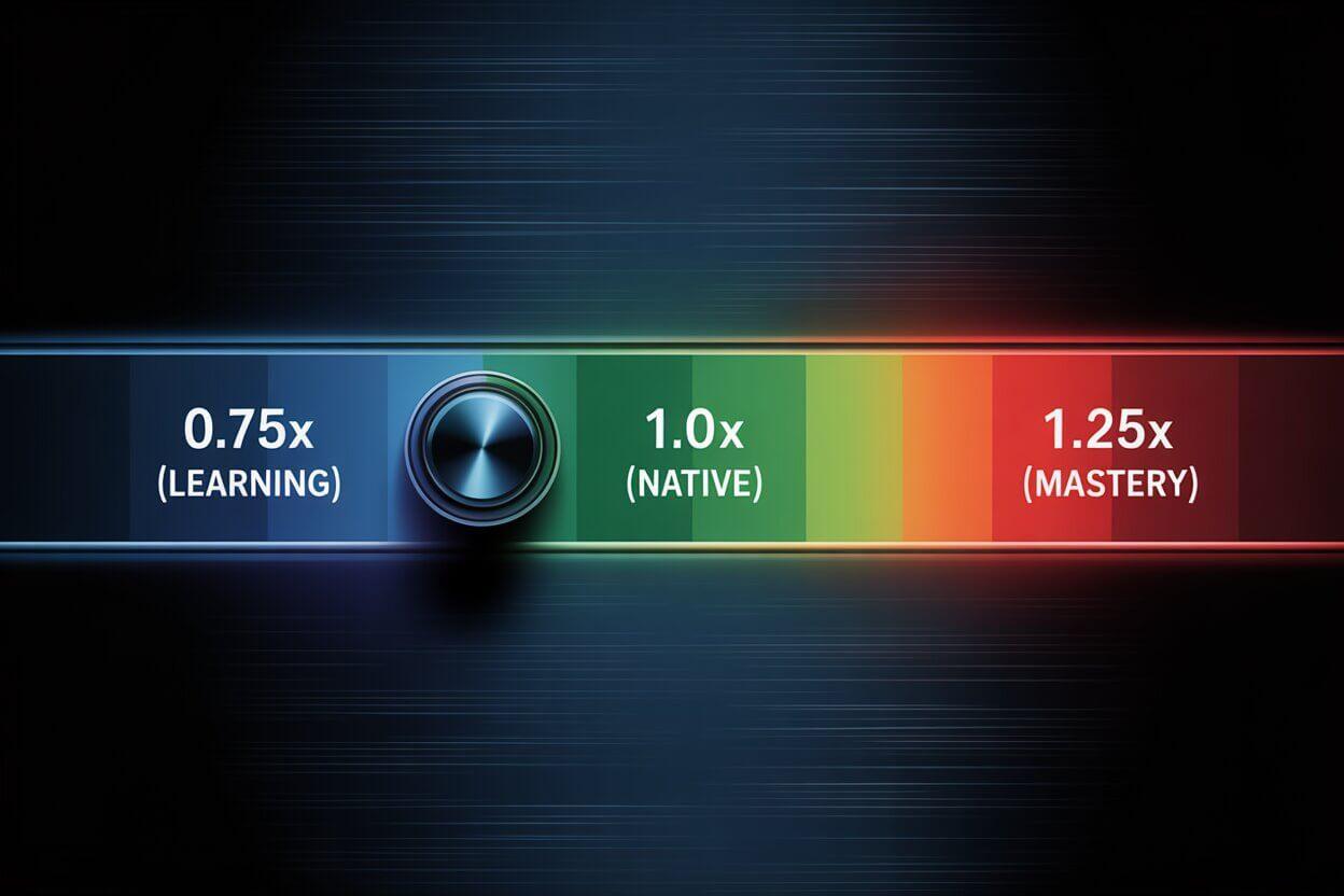 Chart showing when to use different speeds for language learning